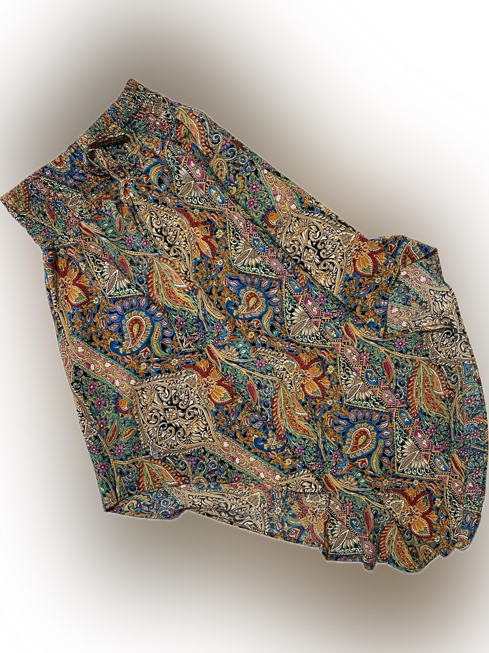 SHEIN boho Multicolor Paisley & Floral Asymmetrical Skirt